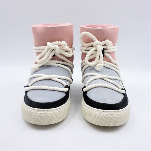 INUIKII Patchwork Winter Ankle Boots in Black and White - FCM62 - Picture 2 of 16